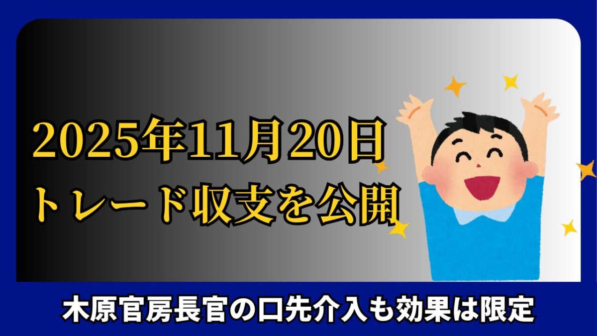 「2025年11月20日 FXトレード収支を公開」と書かれたタイトル画像